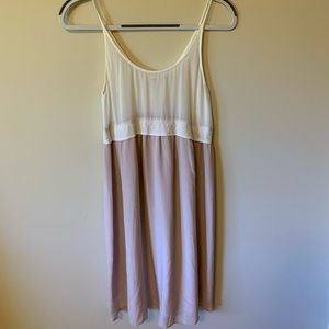 Wilfred half white half pink flowy midi dress